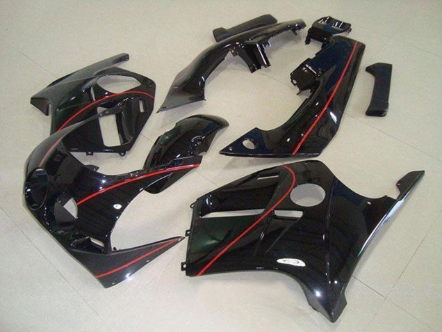 1988-1989 Glossy Black Red Line Honda CBR250RR MC19 Motorcycle Fairings