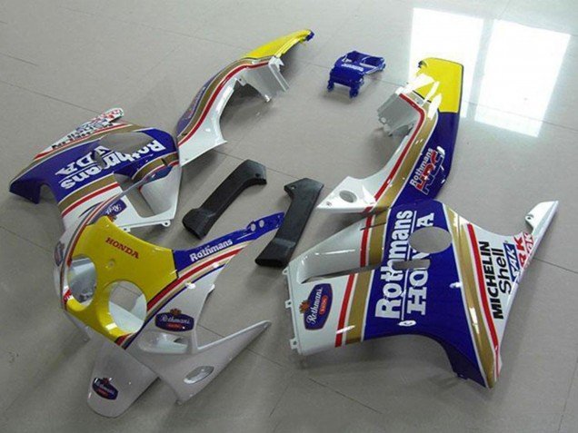 1988-1989 White Yellow Blue Rothmans Honda CBR250RR MC19 Motorcycle Fairings