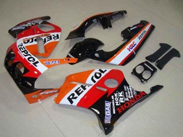 1988-1989 Orange White Red Glossy Black Repsol Honda CBR250RR MC19 Motorcycle Fairings