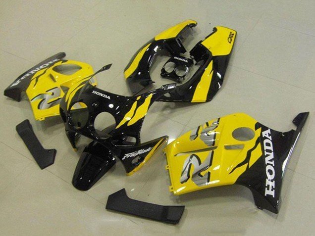 1988-1989 Yellow Glossy Black Honda CBR250RR MC19 Motorcycle Fairings