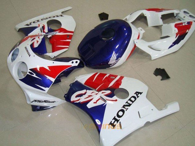 1990-1998 White Red Blue Honda CBR250RR MC22 Motorcycle Fairing