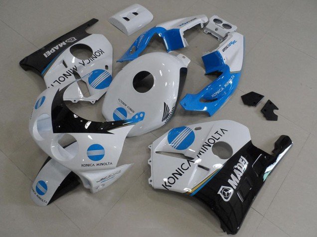 1990-1998 White Blue Glossy Black Konica Minolta Honda CBR250RR MC22 Motorcycle Fairings
