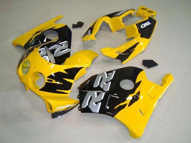1990-1998 Yellow Glossy Black Honda CBR250RR MC22 Motorcycle Fairing