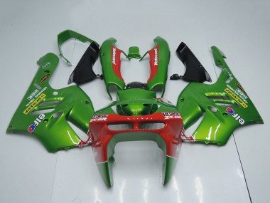 1994-1997 Green Red Elf Dunlop Kawasaki ZX9R Motorcycle Fairings