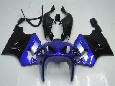 1996-2003 Blue Silver Glossy Black Kawasaki ZX7R Motorcycle Fairings