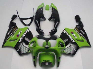 1996-2003 Green Glossy Black Monster Elf Kawasaki ZX7R Motorcycle Fairings