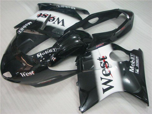 1996-2007 Glossy Black White West Honda CBR1100XX Motorcycle Fairings