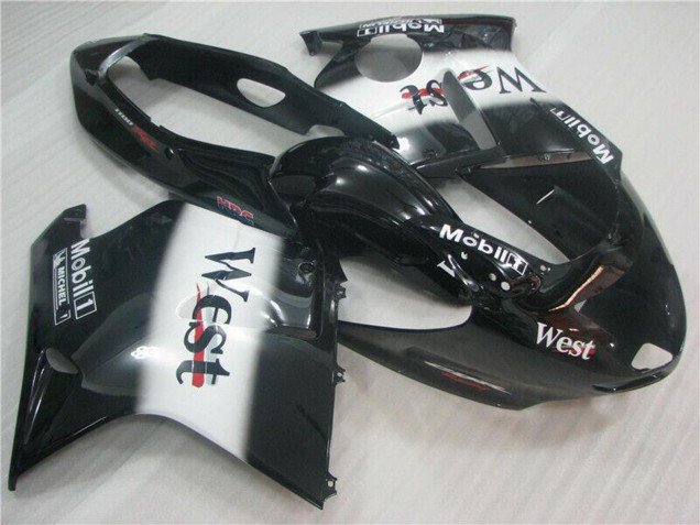 1996-2007 Glossy Black White West Honda CBR1100XX Motorcycle Fairings