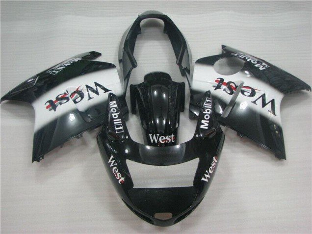 1996-2007 Glossy Black White West Honda CBR1100XX Motorcycle Fairings