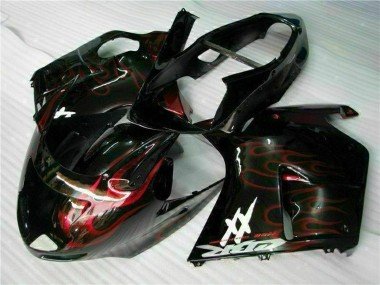 1996-2007 Glossy Black Red Flame Honda CBR1100XX Abs Motorcycle Fairing