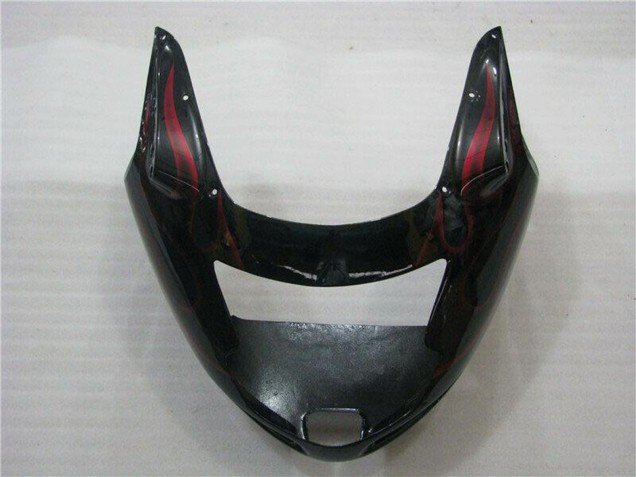 1996-2007 Glossy Black Red Flame Honda CBR1100XX Abs Motorcycle Fairings