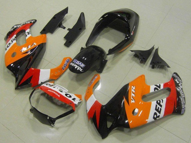1997-2005 Orange White Red Glossy Black Repsol Honda VTR1000F Motorcycle Fairings