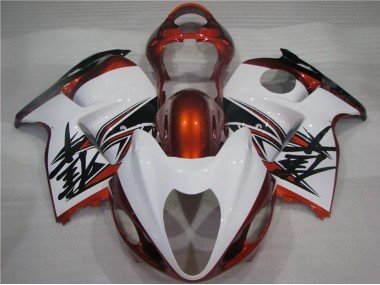 1996-2007 White Orange Black Suzuki GSXR 1300 Hayabusa Motorcycle Fairings