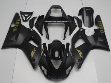 1998-1999 Glossy Black Matte Black Gold Yamaha YZF R1 Motorcycle Fairings