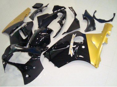 2000-2001 Glossy Black Gold Kawasaki ZX12R Motorcycle Fairings