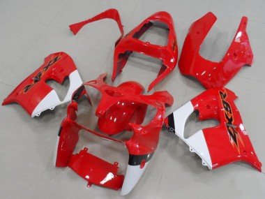 2000-2001 Red White Kawasaki ZX9R Motorcycle Fairings