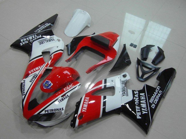 2000-2001 Red White Glossy Black Petronas Yamalube Yamaha YZF R1 Motorcycle Fairings