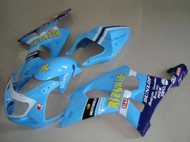 2000-2002 Light Blue Yellow Black White Yellow Rizla Suzuki GSXR 1000 Motorcycle Fairings