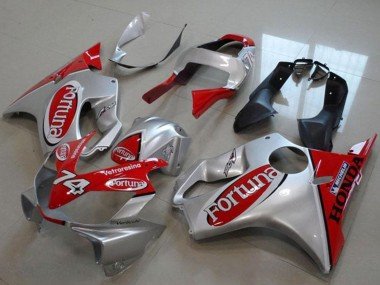 2000-2006 Silver Red Fortuna 74 Honda VTR1000 Motorcycle Fairings