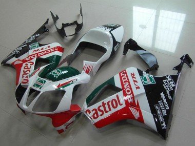2000-2006 White Red Green Glossy Black Castrol Honda VTR1000 Motorcycle Fairing