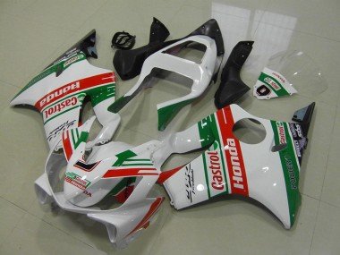 2001-2003 White Red Green Castrol Honda CBR600 F4i Motorcycle Fairings
