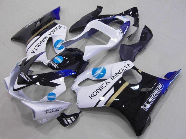 2001-2003 White Blue Glossy Black Konica Minolta Honda CBR600 F4i Motorcycle Fairings