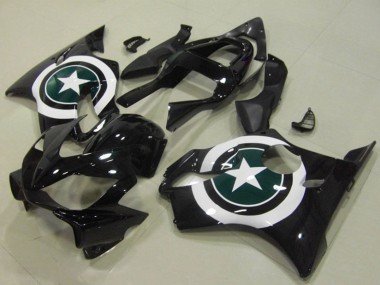 2001-2003 White Glossy Black Star Honda CBR600 F4i Motorcycle Fairings