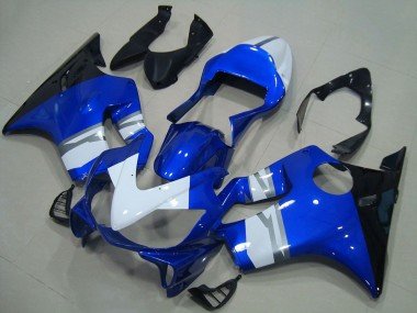 2001-2003 White Blue Glossy Black Honda CBR600 F4i Motorcycle Fairings