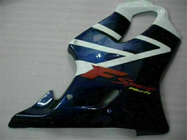 2001-2003 White Blue Black Stripe Honda CBR600 F4i Motorcycle Fairings