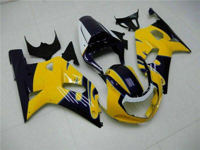 2001-2003 Yellow Dark Blue Glossy Black Suzuki GSXR 600/750 Motorcycle Fairings