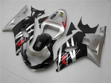 2001-2003 Silver Glossy Black Red Suzuki GSXR 600/750 Motorcycle Fairings