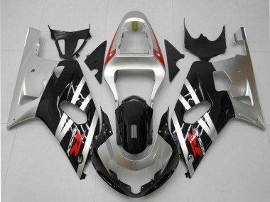 2001-2003 Silver Glossy Black Red Suzuki GSXR 600/750 Motorcycle Fairings