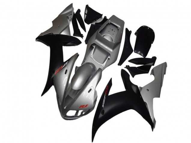 2002-2003 Silver Matte Black Yamaha YZF R1 Motorcycle Fairings