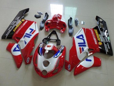 2003-2004 White Red Blue Glossy Black Fila Ducati 749 999 Motorcycle Fairings