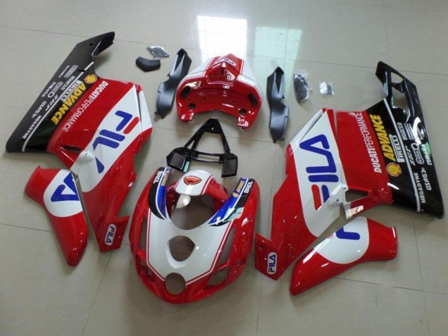 2003-2004 White Red Blue Glossy Black Fila Ducati 749 999 Motorcycle Fairings