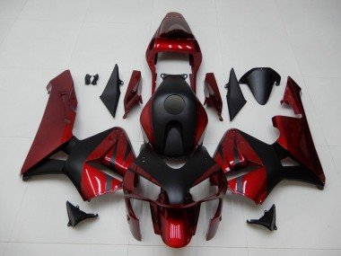 2003-2004 Red Matte Black Stripe Honda CBR600RR Motorcycle Fairings