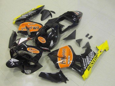 2003-2004 Glossy Black Orange Yellow Hm Plant Dunlop Honda CBR600RR Motorcycle Fairings