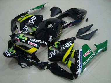 2003-2004 Glossy Black Yellow Green MoviStar Honda CBR600RR Motorcycle Fairings