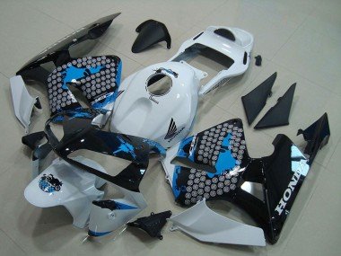2003-2004 White Blue Glossy Black Honda CBR600RR Motorcycle Fairing