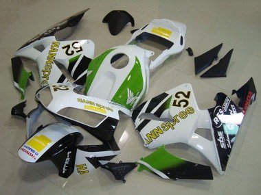 2003-2004 White Green Yellow Glossy Black Hannspree 52 Honda CBR600RR Motorcycle Fairings