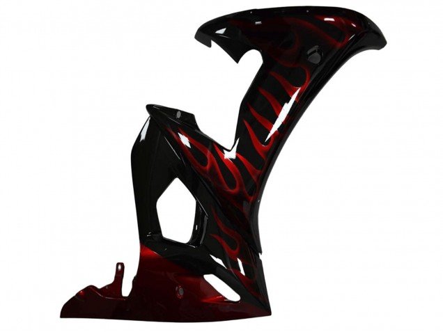 2003-2004 Glossy Black Red Flame Yamaha YZF R6 Motorcycle Fairing