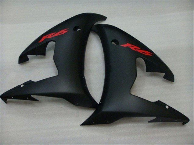 2003-2004 Glossy Black Matte Black Red Decals Yamaha YZF R6 Motorcycle Fairings