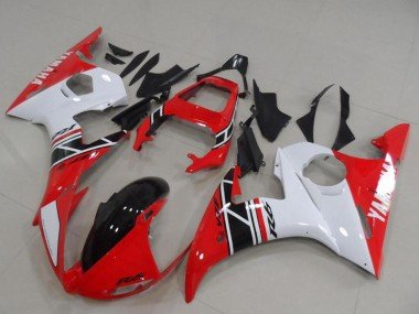 2003-2004 White Red Glossy Black Yamaha YZF R6 Motorcycle Fairing Kits
