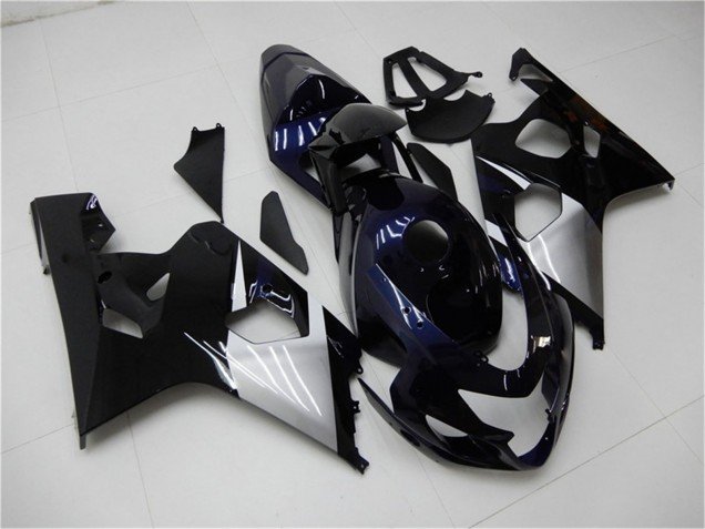 2004-2005 Glossy Black Silver Blue Suzuki GSXR 600/750 Motorcycle Fairings