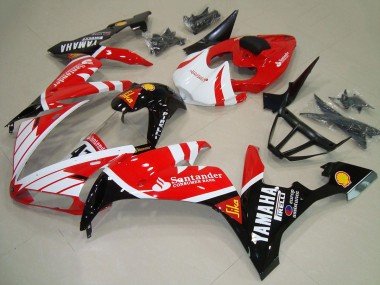 2004-2006 Red White Black Santander Yamaha YZF R1 Motorcycle Fairings