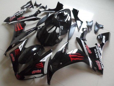 2004-2006 Glossy Black Red Monster Yamaha YZF R1 Motorcycle Fairings