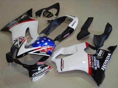 2004-2007 White Red Blue Glossy Black Star Lee Carrera Honda CBR600 F4i Motorcycle Fairings