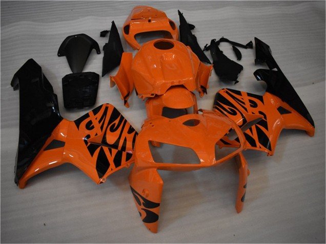 2005-2006 Orange Black Flame Honda CBR600RR Motorcycle Fairing