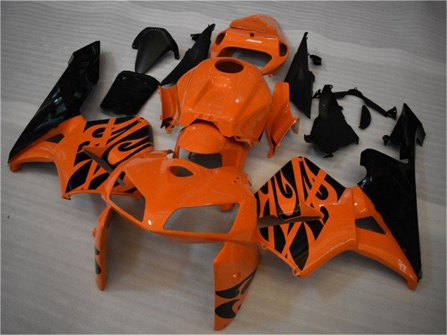 2005-2006 Orange Black Flame Honda CBR600RR Motorcycle Fairing