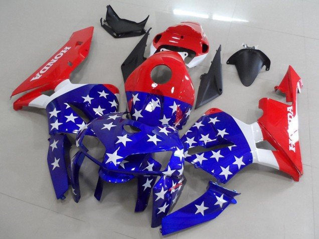 2005-2006 Red Blue White America Flag Honda CBR600RR Motorcycle Fairings